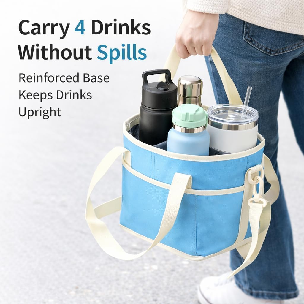 CarrySip™ 4-Cup Drink Carrier Hands Free & Spill Proof