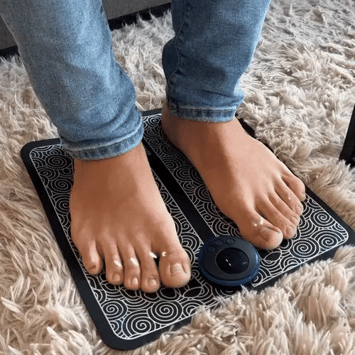 Foot massager for blood circulation and fluid flow