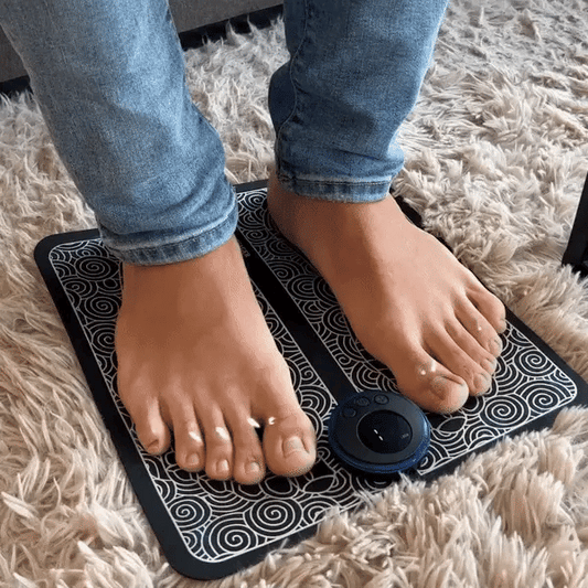 Foot massager for blood circulation and fluid flow
