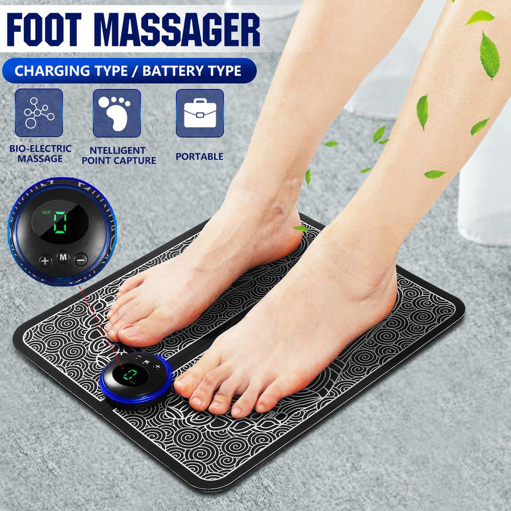 Foot massager for blood circulation and fluid flow