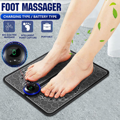 Foot massager for blood circulation and fluid flow