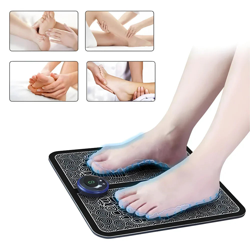 Foot massager for blood circulation and fluid flow